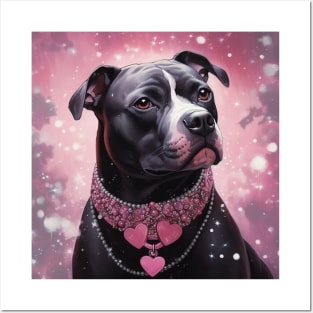 Staffy Love Portrait Posters and Art